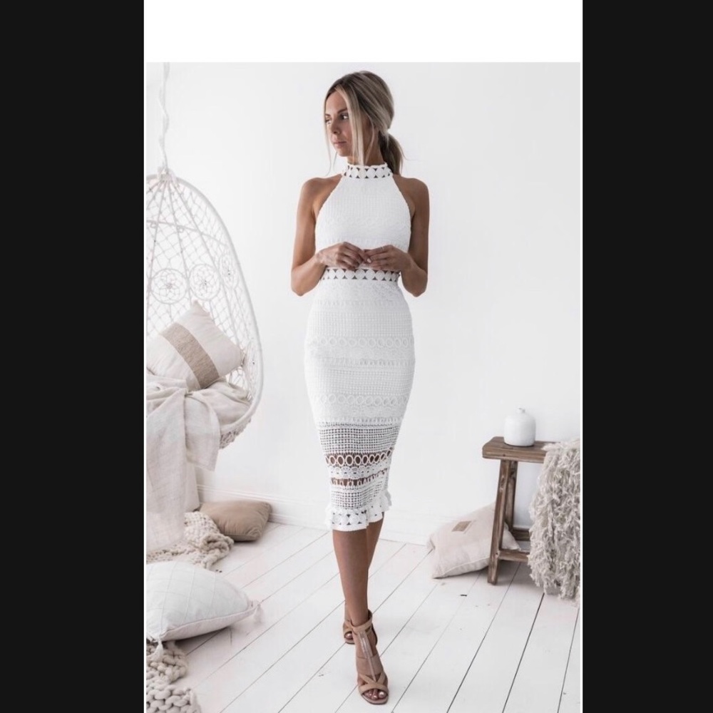White Midi Dress from Two Sisters Boutique